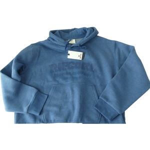 Rip Curl Surf Hooded Women's Sweatshirt Large NWT Relaxed Fit Graphic Print Blue